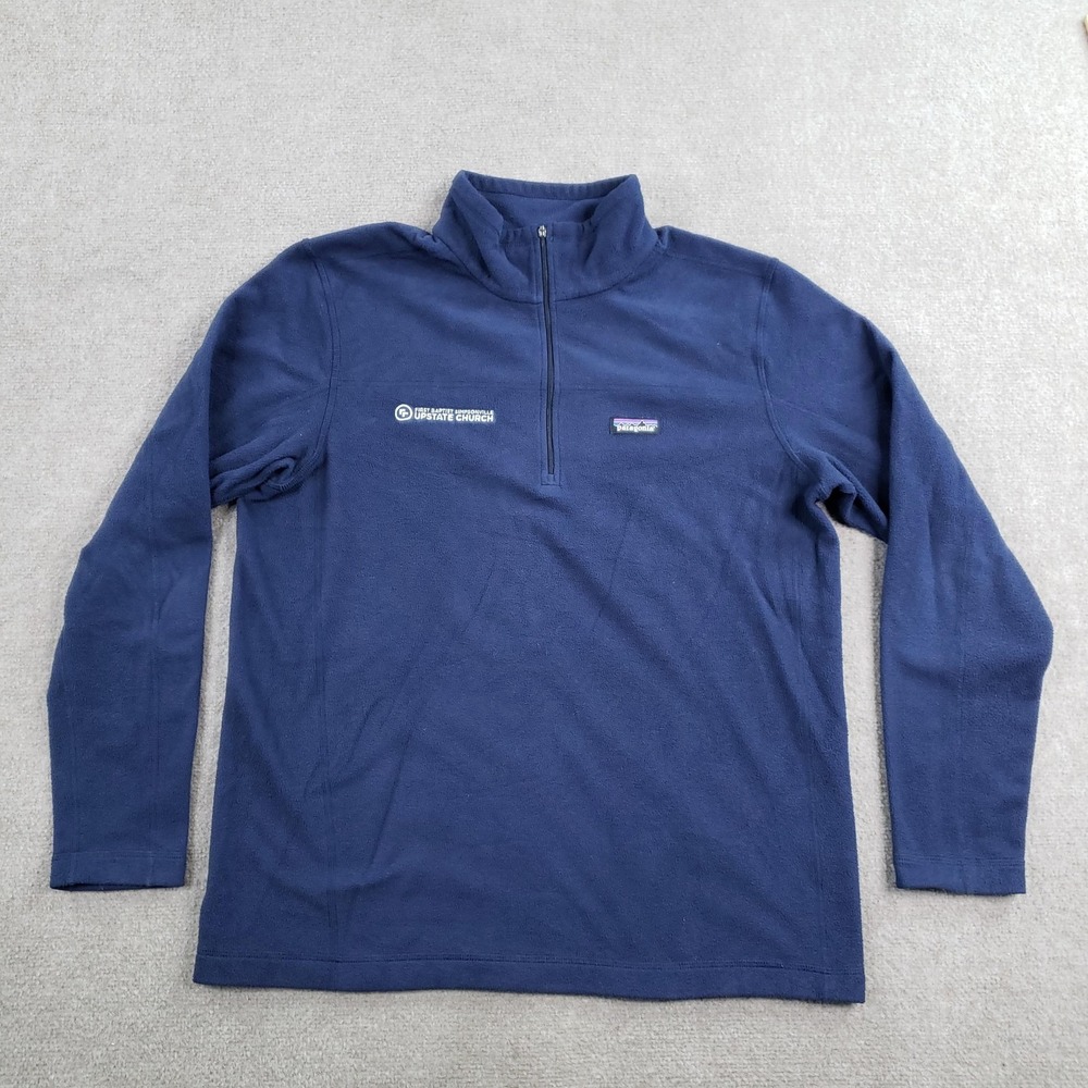 Patagonia Sweatshirt Mens Large Blue 1/4 Zip Fleece Pullover Logo STY26176